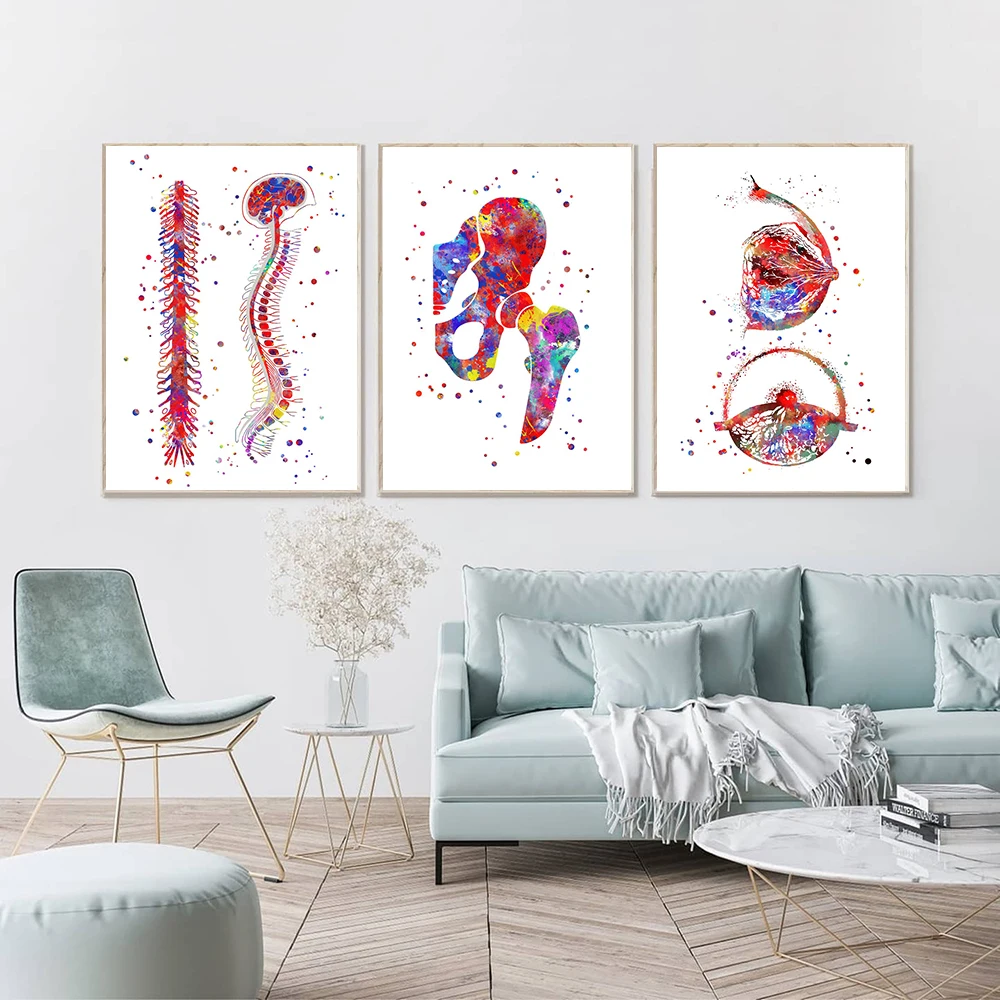 Anatomia arte cuore umano cervello reni Wall Art Canvas Painting Nordic Posters And Prints immagini murali per Doctor Office Decor