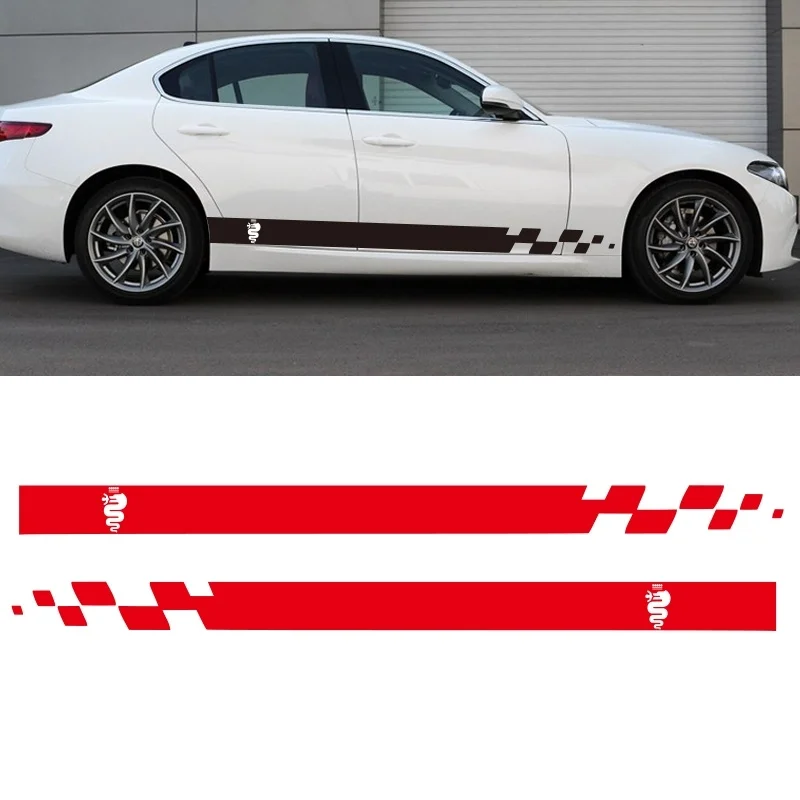 Для(1 пара/2 шт) автомобиль двойной полосы Гонки для Alfa Romeo 147 156 159 166 Giulietta виниловые наклейки DA-9897