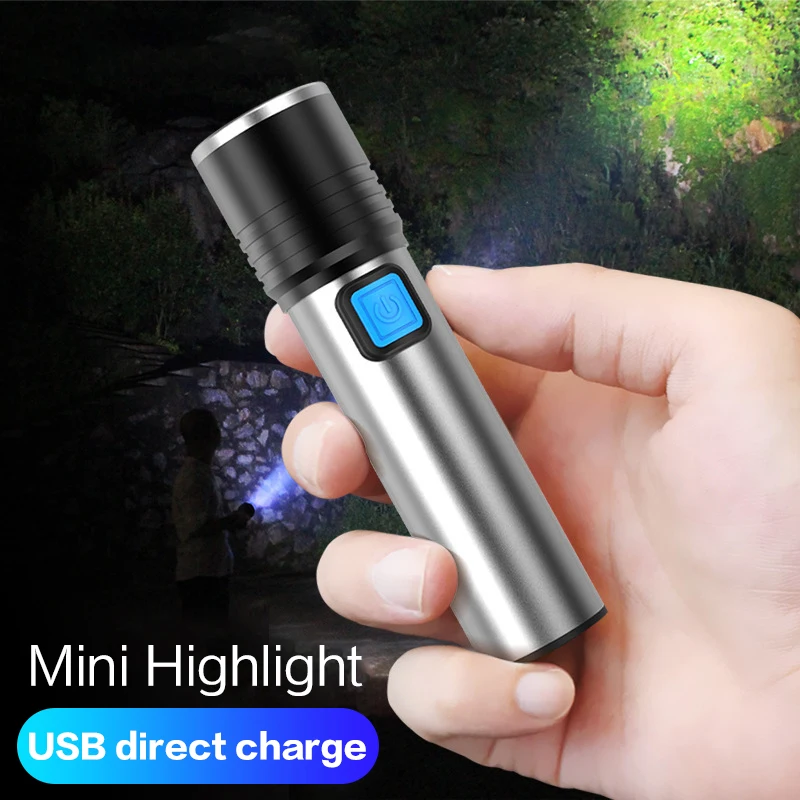 

LSL USB Rechargeable LED Flashlight Q5 Built-In 1200mAh Lithium Battery waterproof Camping Light Can Indicate Small Torch