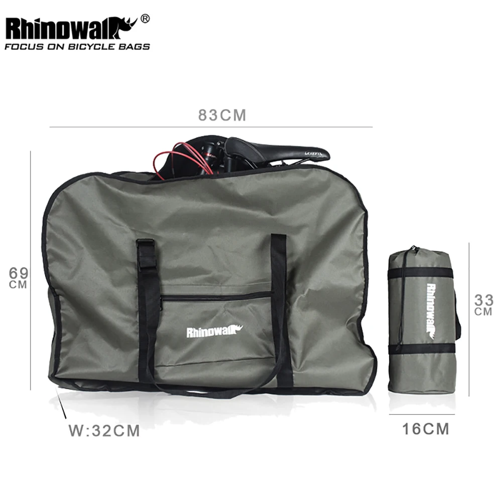 Rhinowalk 1" 16" 2" Большая складная сумка для переноски велосипеда, складная сумка для транспортировки велосипеда, водонепроницаемая переносная велосипедная сумка, аксессуары - Цвет: 20Green