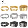 Kalen-Pulseras de cadena de eslabones de acero inoxidable para hombre, pulseras de malla de oro de Dubái pulido alto, accesorios de joyería ► Foto 2/6