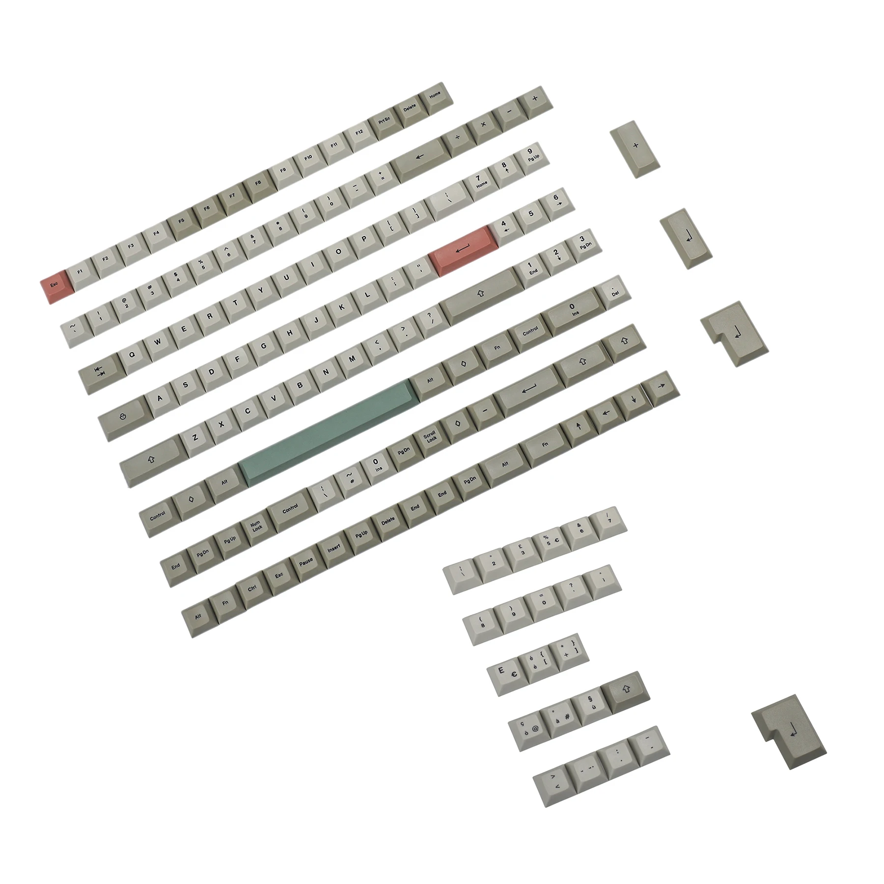 125 Key Dye Sub ANSI, ISO, AZERTY,