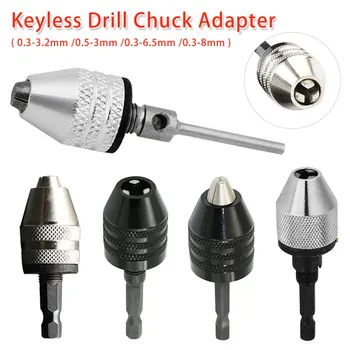 

Hex/ Round Shank 0.3-3.2mm/0.5-3mm/0.3-6.5mm/0.3-8mm Keyless Shaft Chuck Clamp Electric Motor Drill Bit Tool Drill Chuck Adapter