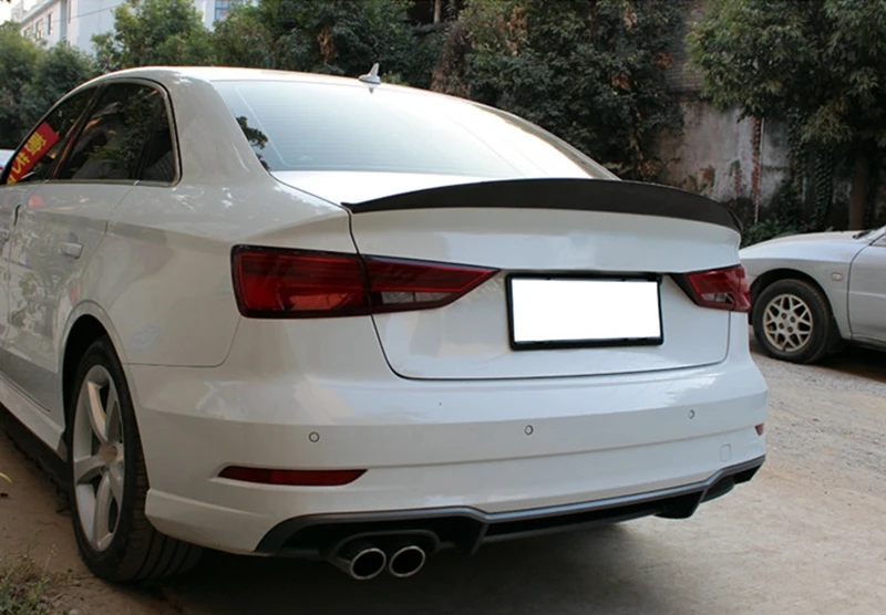 A3 S3 HK Стиль углеродного волокна задний хвост спойлер для Audi A3 S3 8V седан 2013