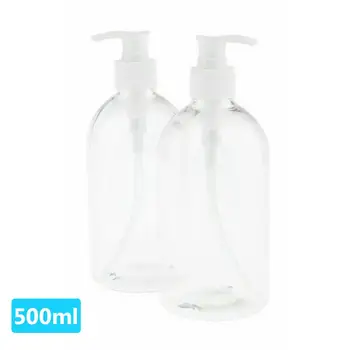 

Hot 5Pcs 500ml Transparent Liquid Soap Shampoo Lotion Shower Gel Empty Pump Bottles