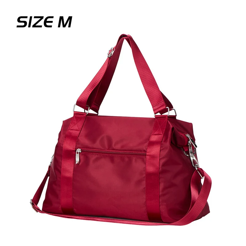 Дорожные сумки и багаж для женщин Дорожная сумка для путешествий женская сумка для багажа Холщовая Сумка нейлоновая сумка для выходных клатч для диктотеки - Цвет: red M