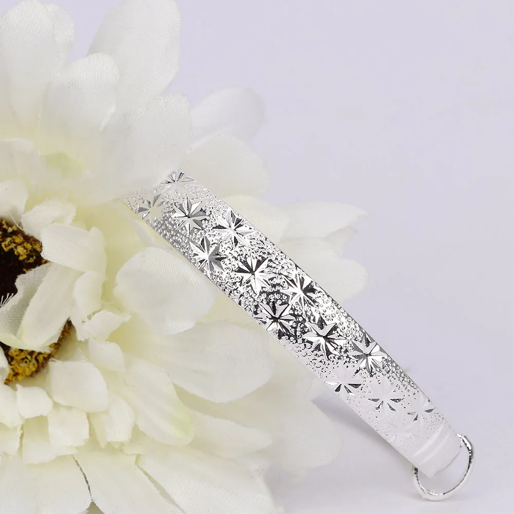 Классический серебристый цвет регулируемый круглый браслет для женщин и девочек, прочные браслеты, свадебные украшения, аксессуары, подарки
