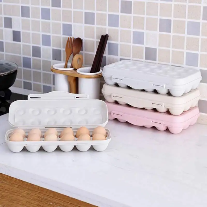 

Creative Home Fresh Egg Storage Box Kitchen With Lid Snap-On Stacking 18 Grid Egg Box Anti-Collision Crisp Storage Box Outdo