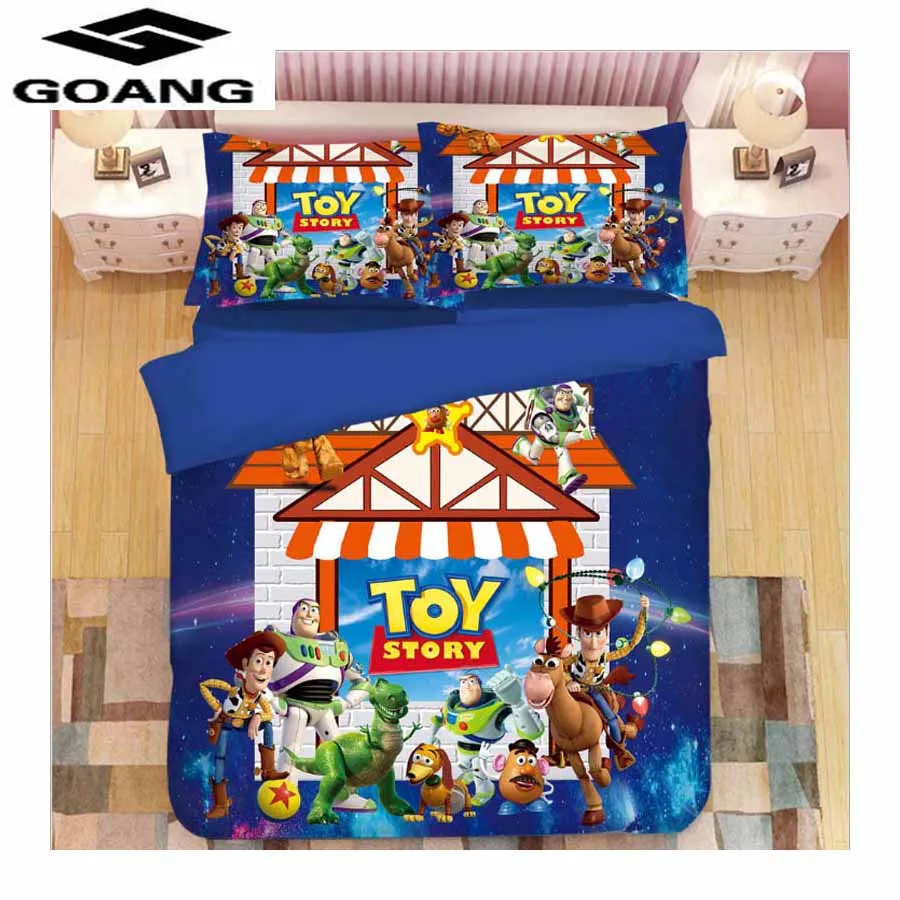 GOANG Toy Story постельное белье простыня пододеяльник и наволочка Роскошные текстильные постельные принадлежности для дома 3d цифровая печать постельные принадлежности для мальчиков - Цвет: Серый