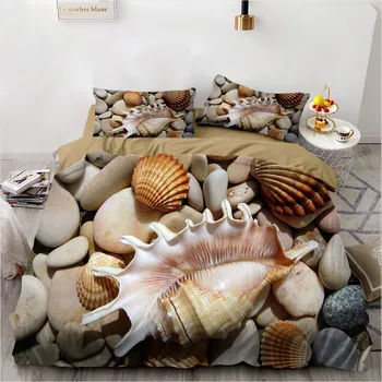 

Beach Stones Bedding Set 2/3 Piece Duvet Cover 3D Printed Microfiber Quilt Cover Pillowcase Single Double Full Queen King Size