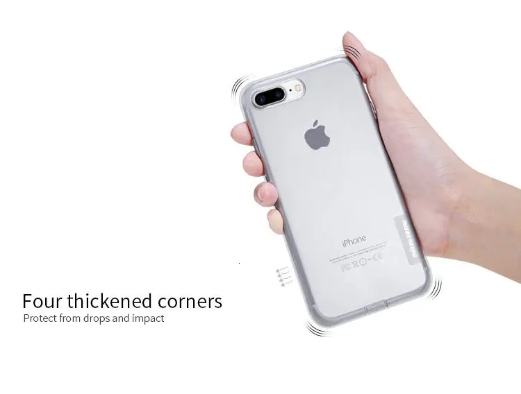 Для Apple iPhone 8 чехол для iPhone 7 чехол NILLKIN натуральная Прозрачная мягкая Задняя накладка чехла из ТПУ для iPhone 8 7 Plus