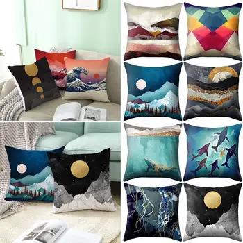 

Cartoon Geometry Cushion Cover for office bed home Soft Velvet Cushion Cover Home Throw Pillow Case Decorative 45×45cm