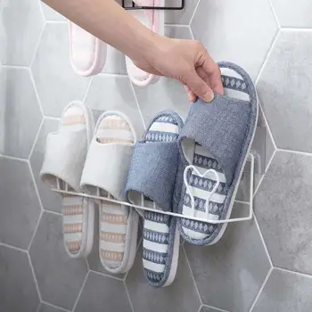 

New Hot Iron Wall Mounted Shoe Rack Hanging Shoe Holder Shoe Organizer Hanger Slippers Drain Storage Rack Shelf Bathroom
