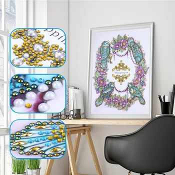 

5D Special Shaped Diamond Painting Flowers Bird Diamond Embroidery Cross Stitch Partial Rhinestone Picture Serial Mosaic
