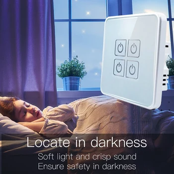 

4 Gang ZIGBEE WiFi Smart Wall Switch No Neutral Wire Needed Wireless Remote Control Multi-device Intelligent Linkage Control