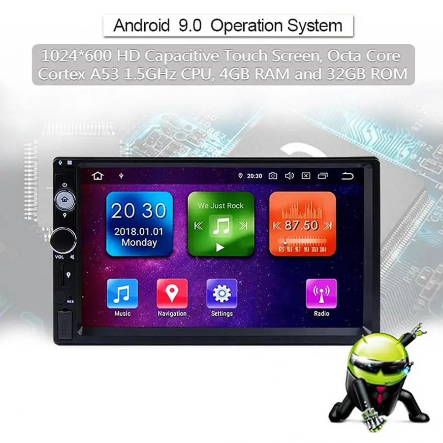 7 дюймов 4 Гб+ 64 Гб Сенсорный экран автомобильный gps Навигация DVD Wifi радио стерео музыкальный плеер для Android 9,0 PX5 автомобильные аксессуары