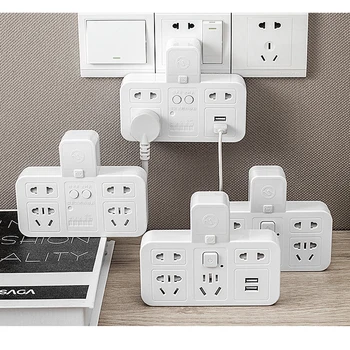 

Smart socket timing energy saver quick charge USB 220V CN plug power strip overcurrent protection wall extension socket