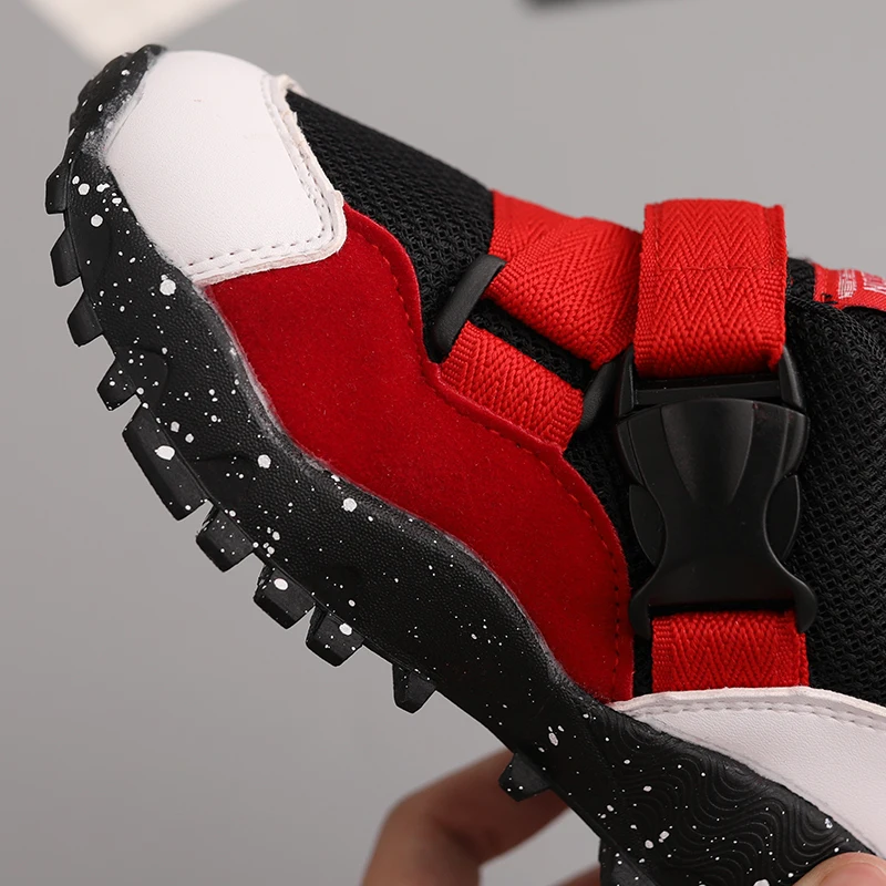 Spring Autumn New Style Air Mesh PU Leather Kids Girls Boys Sports Casual Toddler Sneakers Children Shoes