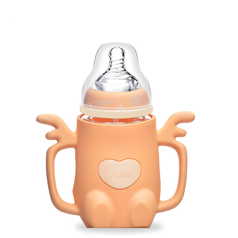 240ml Orange 240 мл шоколадная детская силиконовая бутылочка для кормления молока Mamadeira безопасная детская соковая вода молочная силиконовая насадка на бутылочку для кормления - Цвет: 240ml Orange