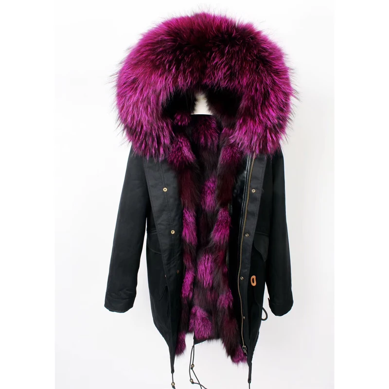 

Fandy Lokar Real Fox Fur Liner Parkas Women Fashion Medium Jackets Women Elegant Waterproof Hooded Coat Female Ladies HO