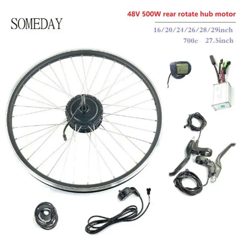 ^Cheap SOMEDAY E-bike conversion kit with LCD5 display 16 20 24 26 27.5 28 29 700C 48V500W EBIKE rear rotate hub motor ^Cheap SOMEDAY E-bike conversion kit with LCD5 display 16 20 24 26 27.5 28 29 700C 48V500W EBIKE rear rotate hub motor