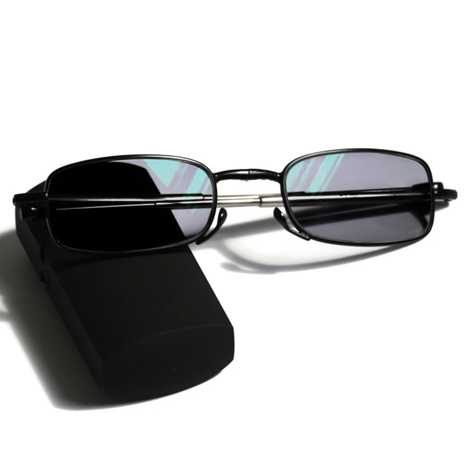 Фотохромные очки для чтения, унисекс, анти-Синие складные очки для чтения, чехол, очки для пресбиопии+ 1,00+ 1,25+ 1,75