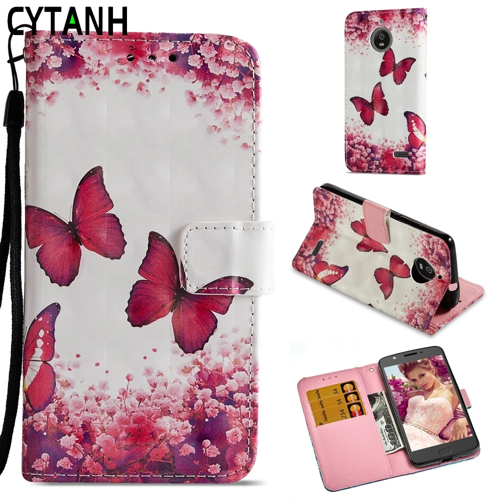 

Flip Leather Case For Motorola Moto C E5 G6 G5S Plus E4 G5 Z2 Play Case Cover Coque G6 Plus 3D Butterfly Wallet Stand Phone Case