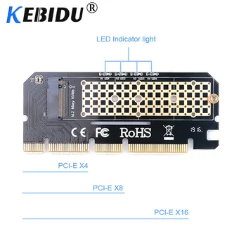 

Kebidumei M.2 NVME PCIE to M2 Adapter LED NVME SSD M2 PCIE x16 Expansion Card Computer Adapter Interface M.2 NVMe SSD To PCIE