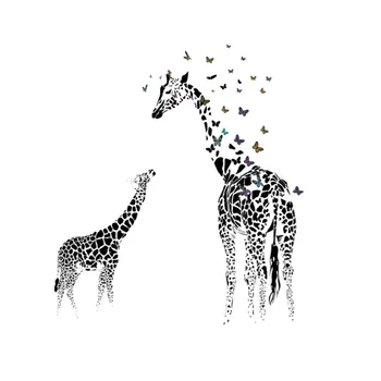 

Butterfly Giraffe Wall Sticker Wallpaper Removable Art Murals Wall Decals for Kids Room Nursery Room Bedroom Living Room Decorat