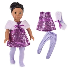 1" Кукла для девочек зимнее платье для 43 см для ухода за ребенком для мам Baby Doll рождественское, с блестками платье для куклы аксессуары