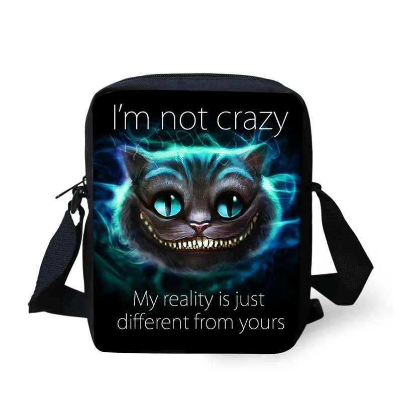 THIKIN Чеширский кот девочки дети школьные сумки мы все злимся здесь школьный рюкзак для мальчиков детская книга сумка Mochila Infantil - Цвет: As Picture