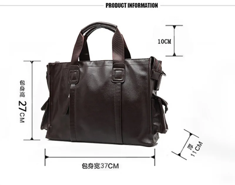 Crazy Horse Black Brown Bussines Bag Men Leather Bags Briefcases Work With Compartments Male Casual Solid Attache Case 0016