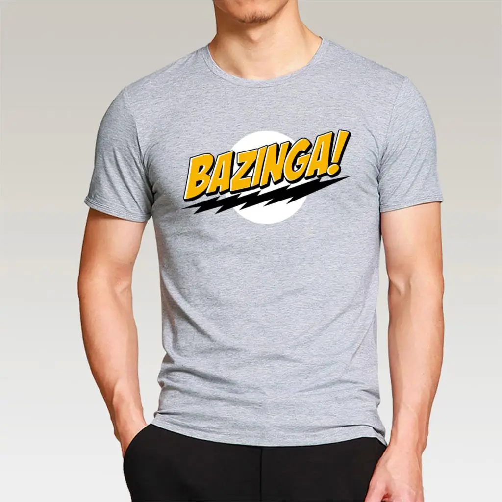 Забавная футболка The Big Bang Theory Bazinga Летняя Повседневная модная уличная Мужская футболка крутая уличная брендовая одежда