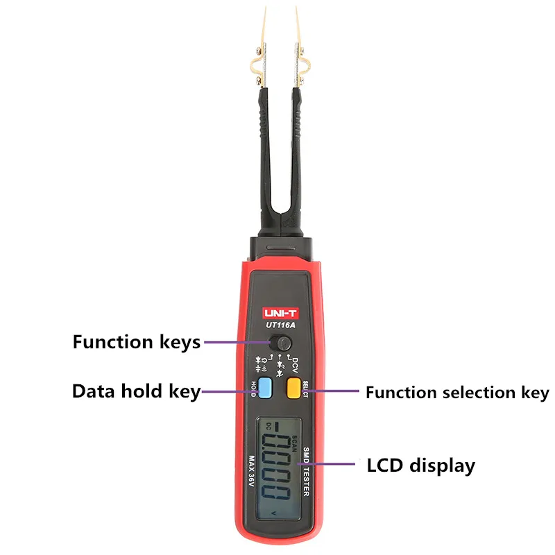 UNI-T UT116A SMD Tester; Resistor / Capacitor / Diode (RCD) Parameter Meter / SMD Digital Multimeter UT116C