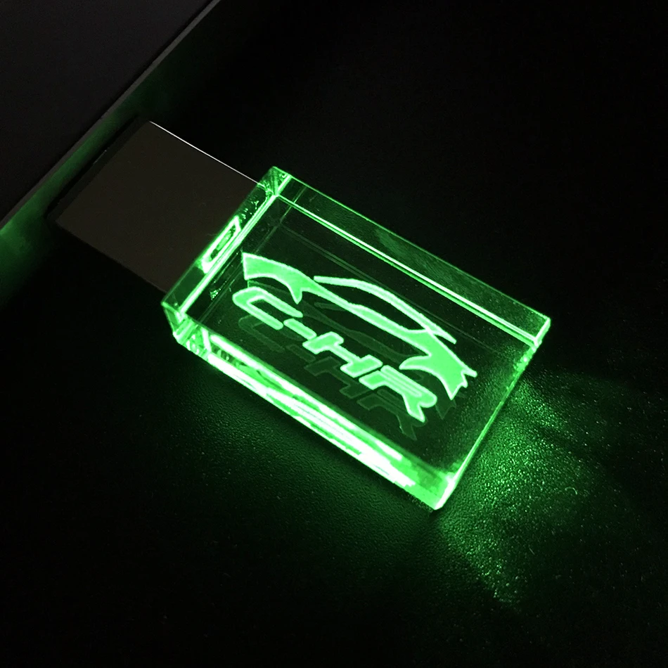 Можно настроить логотип usb флэш-накопитель, CHR автомобилей логотип флэш-накопитель 8 ГБ 16 ГБ 32 ГБ 64 Гб светодиодный фонарик USB флэш-накопитель на заказ подарок