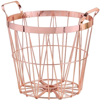 

Metal Iron Nordic Style Dirty Clothes Storage Basket Organizer for Home Bedroom Living Room Laundry Room
