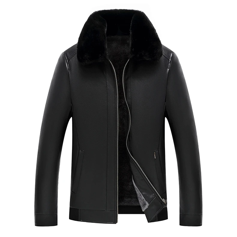 

Men's Leather Jacket Mens Winter Coat Faux Leather Jacket Mens Faux Fur Coats Pu Leather Jackets Men Woolen Fur Leather Jacket