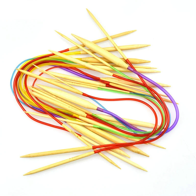 Looen-Brand-Multi-color-18Pcs-set-40cm-Tube-Circular-Carbonized-Bamboo-Carbonized-Knitting-Needles-Crafts-Sewing (4)