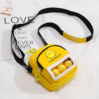 

INS Cute Canvas Shoulder Bag Kawaii Animal Mini Handbags School Fashion Casual Female Crossbody Bag For Women Girl Phone Purse