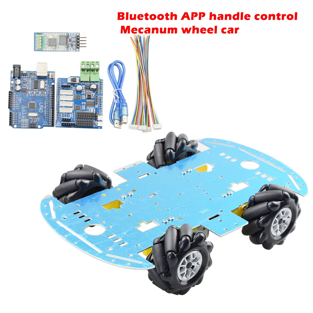 Cheapest PS2 Wireless RC Smart Mecanum Wheel Omni Robot Car Chassis Kit with 4pcs TT Motor for Arduino Raspberry Pi DIY Toy Part