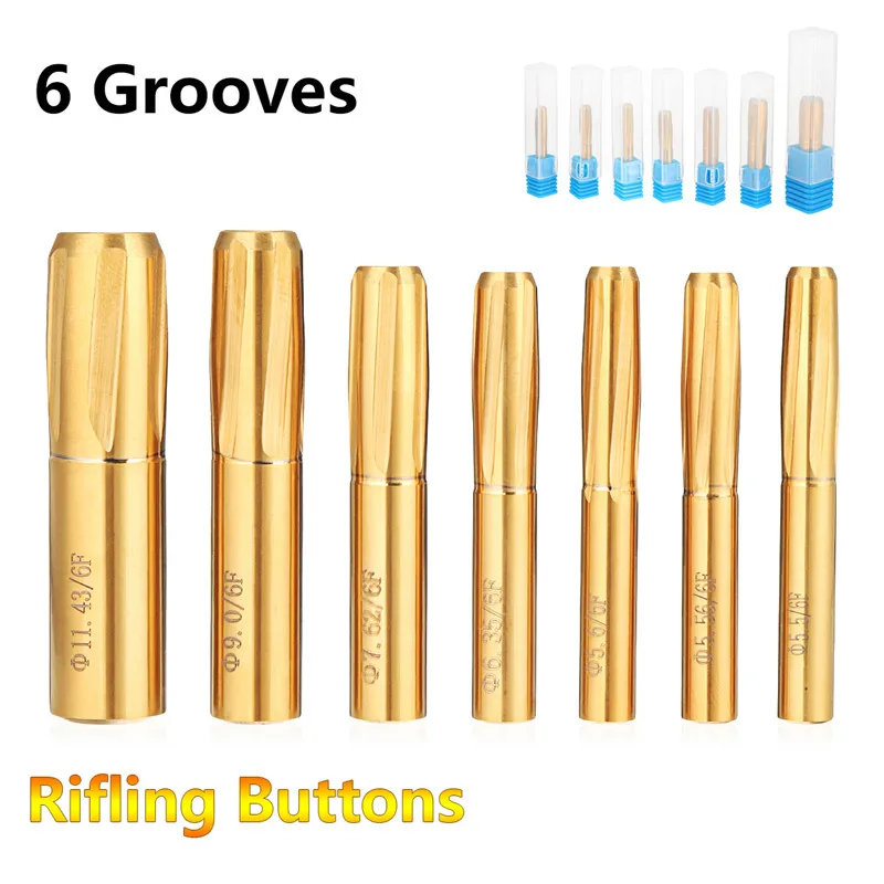 6 Flutes Spiral Reamer 5.5mm 5.56mm 5.6mm 6.35mm 7.62mm 11.43mm Helical Machine Chamber 5.5-11.43mm Rifling Button Reamer Tools