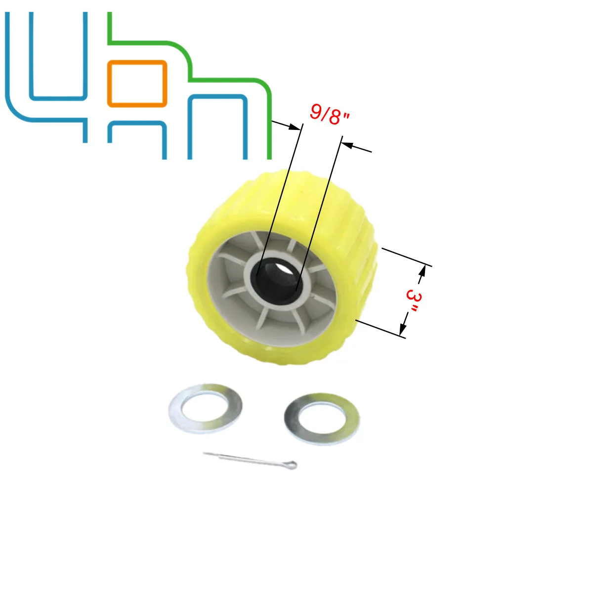 Лодочный Прицеп 5-дюймовый ребристый ролик желтая резина ТПР 3/4 11/8 вал-качалка SC