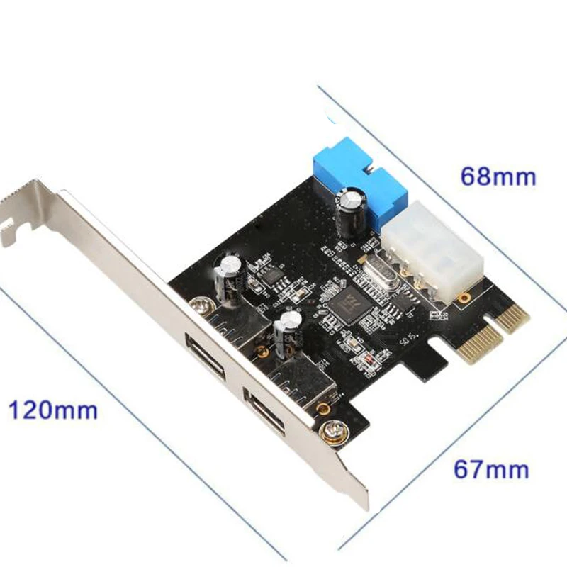 PCI-E к USB 3,0 карты расширения PCI Express Dual 19/20Pin NEC конвертер Интерфейс переходная карта ввода/вывода плата ввода-вывода с 4 PIN Мощность питания