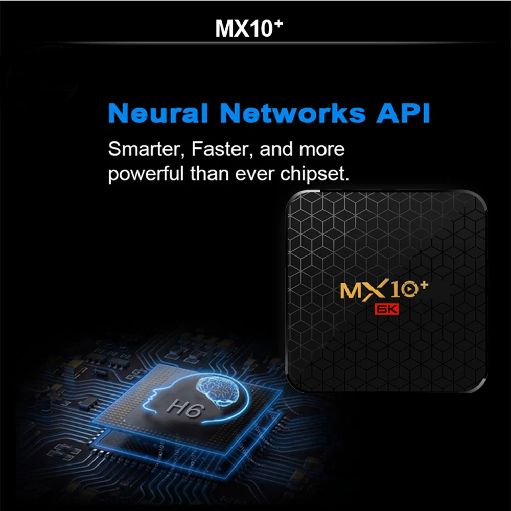 MX10 PLUS Smart tv BOX Android 9,0 6K 3D четырехъядерный Wifi медиаплеер 4 Гб ОЗУ 64 Гб ПЗУ IP ТВ смарт-приставка Bluetooth 4,0
