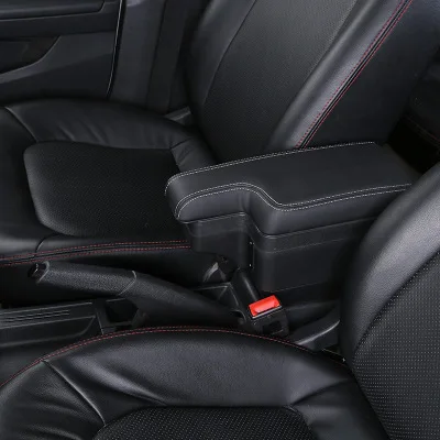 Black white Thread Для Ford Focus крыло ход подлокотник коробка центральный магазин содержание коробка для хранения Ford focus подлокотник коробка - Название цвета: Black white Thread