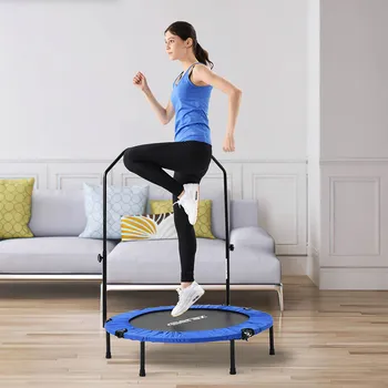 

N-type Trampoline Foldable Fitness Equipment Adjustable Foam Handle Elastic Large Belt Border Safety Cover Sports Trampoline