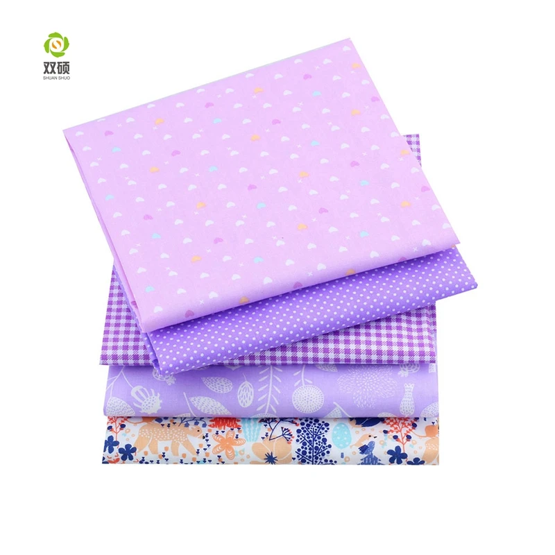 New Purple Floral Patchwork Cotton Fabric Fat Quarter Bundles Needlework Textile Sewing Fabric For Bags Clothes 40*50cm A2-5-2