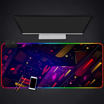 

RGB Mouse Pad Large Gaming Luminous Waterproof Non-slip Rubber Desk Mat Nebula Anime Mousepad Computer Laptop Keyboard Desk Pad