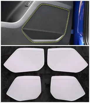 

For Audi Q3 F3B 2018 2019 Car Styling Door Gate Loudspeaker Sound Chrome Speaker Cover Trim Frame Sticker Interior Accessories