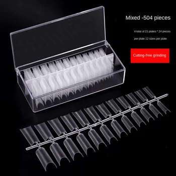 

Nail Drop Transparent Salon Pointed Nail Seamless Ultra-Thin Nail Tip Extension Fake Nail Patch 504 Pieces Factory Direct